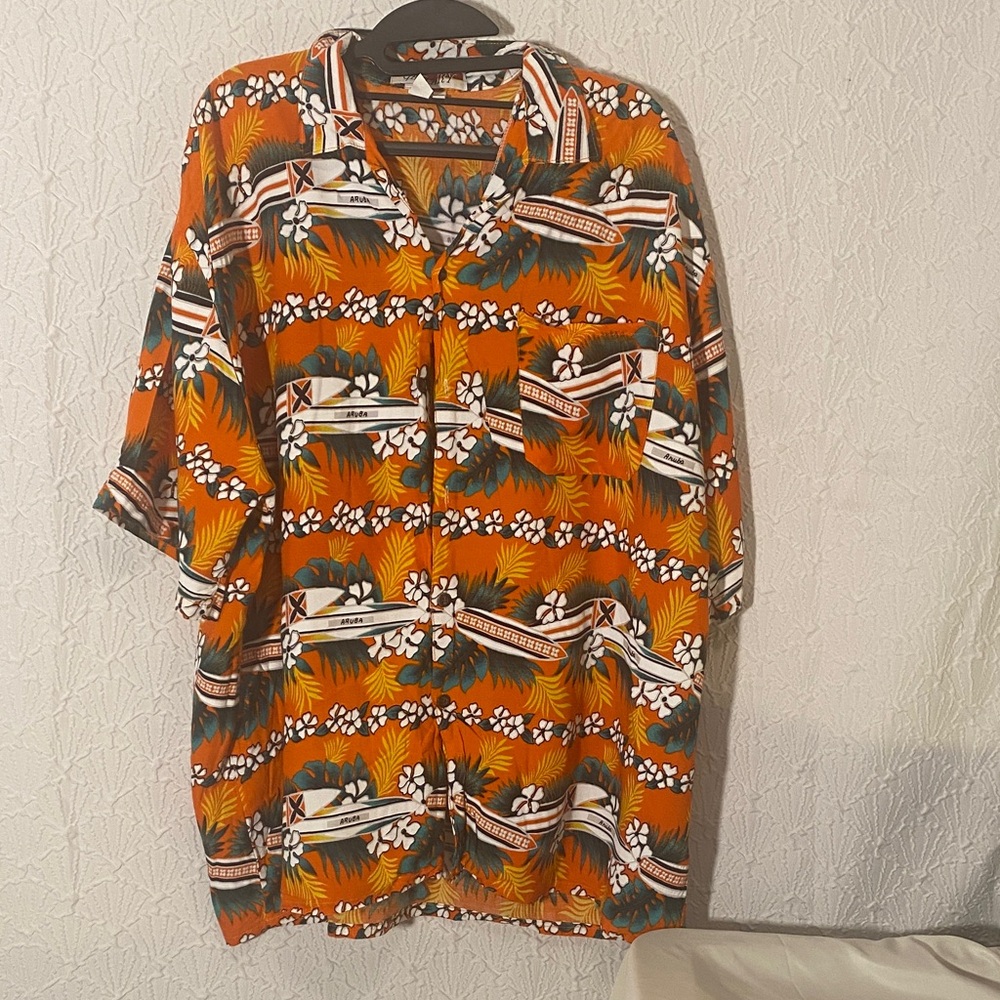 Gallery Tropical Aruba Vacation Surfboard Pattern Men's Button Down Shirt XXL